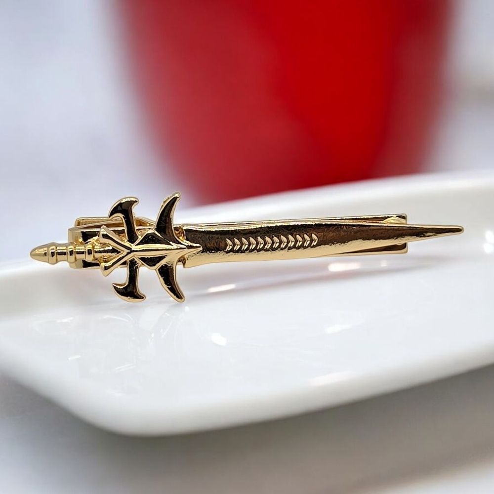 Gold Sword Tie Bar Clip Tuxedo Prom Wedding Tux Formal Professional Office Men's